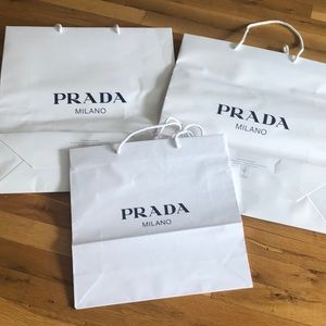 Set of 3 Prada Shopping Bags